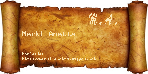 Merkl Anetta névjegykártya